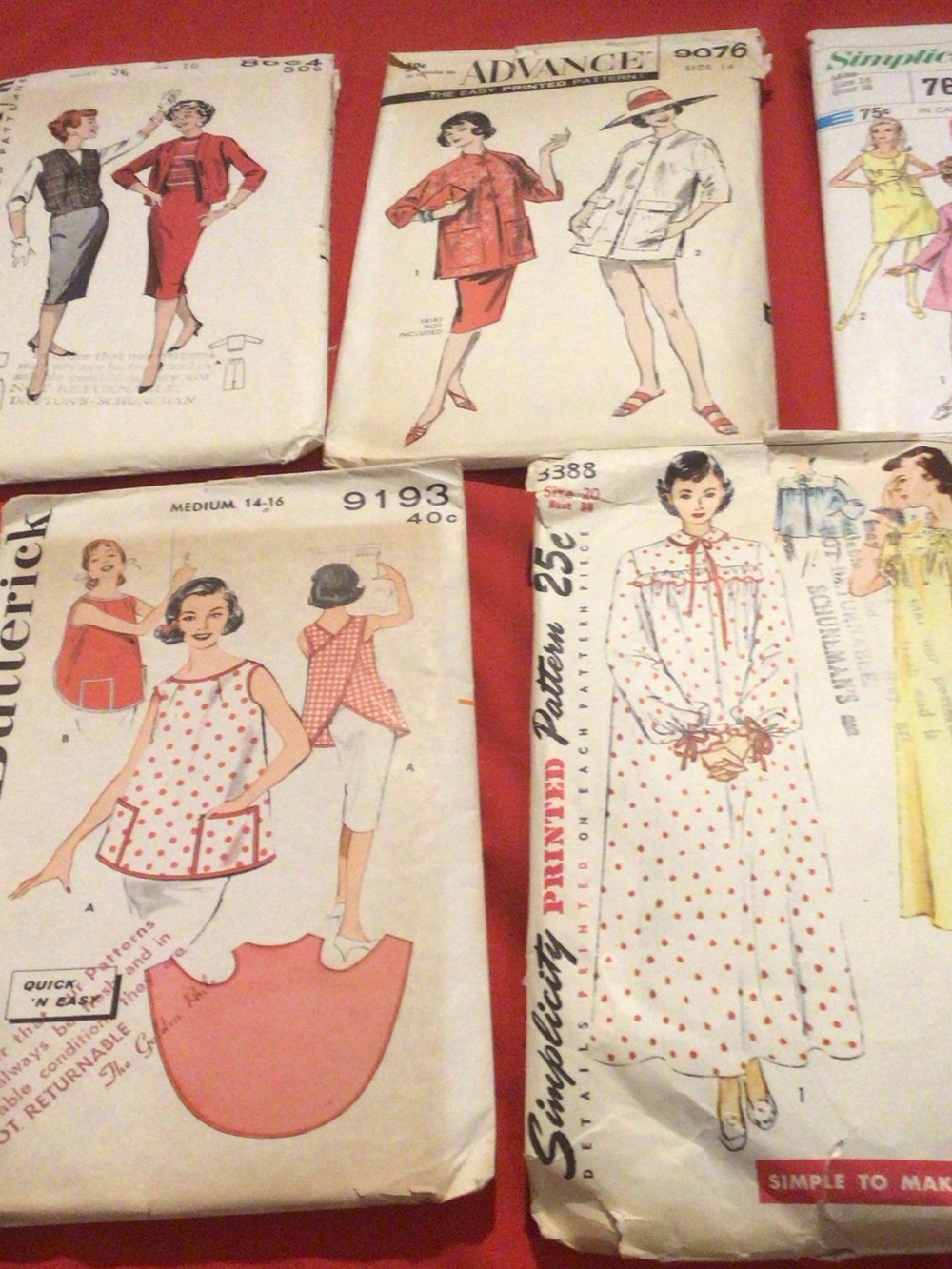 Simplicity Lot of Eight Vintage Women’s Clothing Patterns